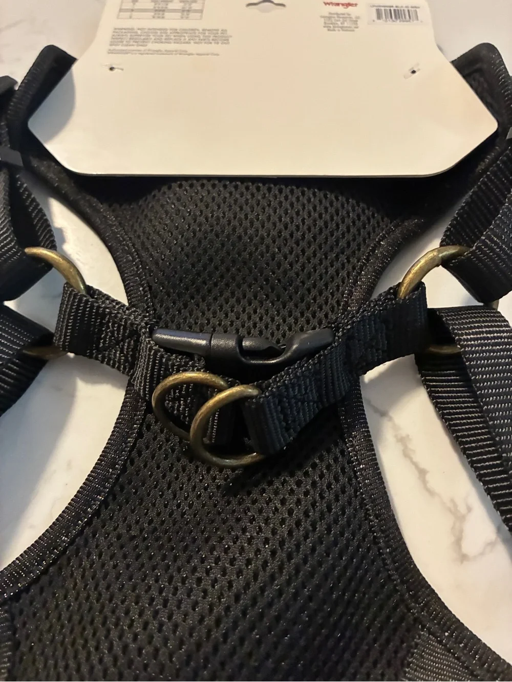 Wrangler Adjustable Dog Harness Black Medium Padded Mesh NWT New